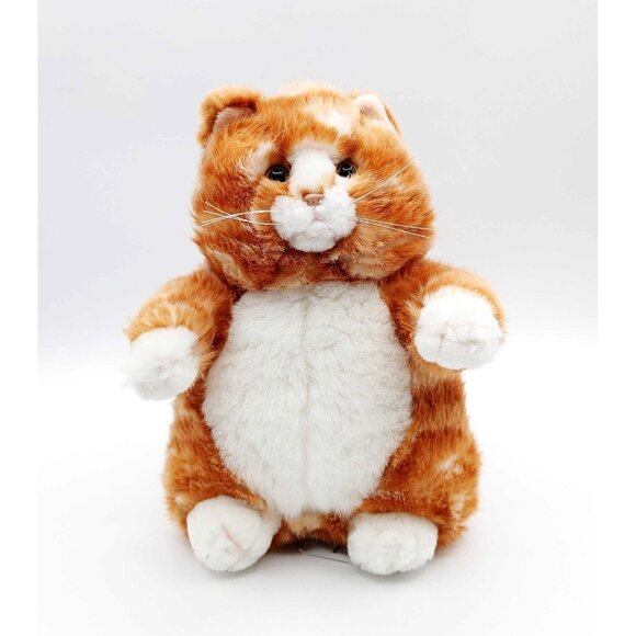 Russ Berrie Prudence 8" Orange White Fat Tabby Kitty Cat Plush - Picture 1 of 6